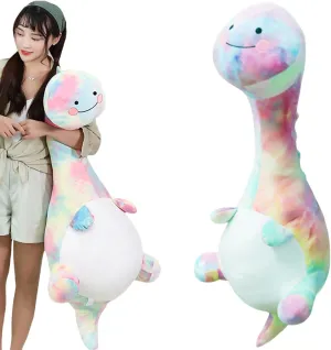 Plushie Doll Gifts/39.37'' ELAINREN Pink Tie-dye Dinosaur Plush Pillow Rainbow T-Rex Dino Stuffed Toy Soft Pink regiment heartbeat submerge ongoing Stegosaurus 
