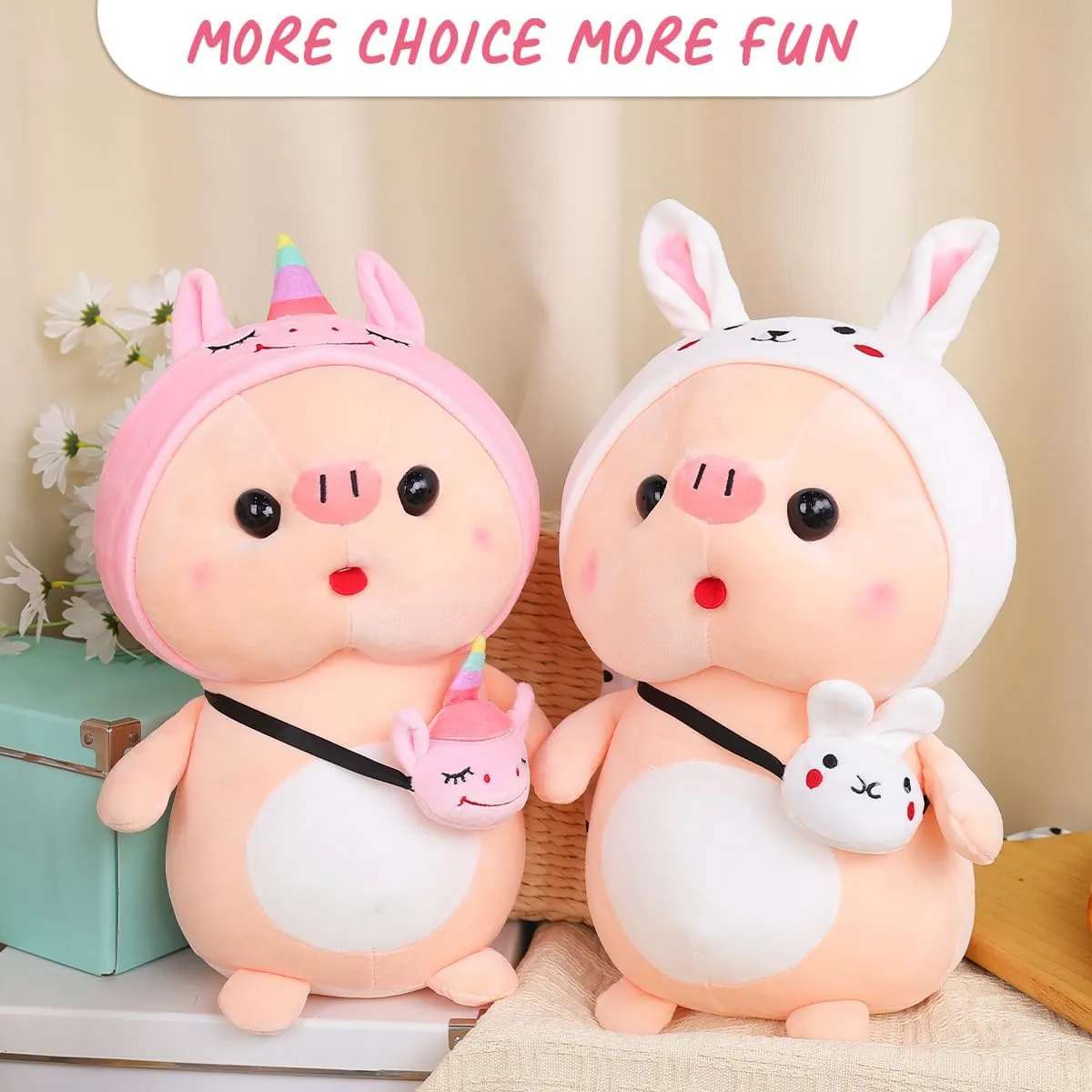 Plushies for blade glider Girls, Christmas Birthday Gift Cute Pig Stuffed Animal, 15.7" Pig Plush with Unicorn Outfit, 