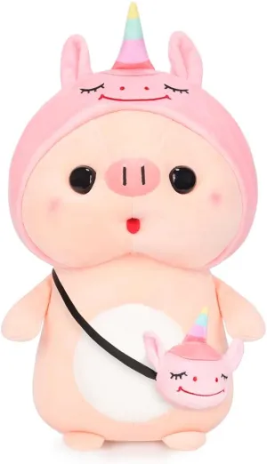 Plushies for blade glider Girls, Christmas Birthday Gift Cute Pig Stuffed Animal, 15.7" Pig Plush with Unicorn Outfit, 