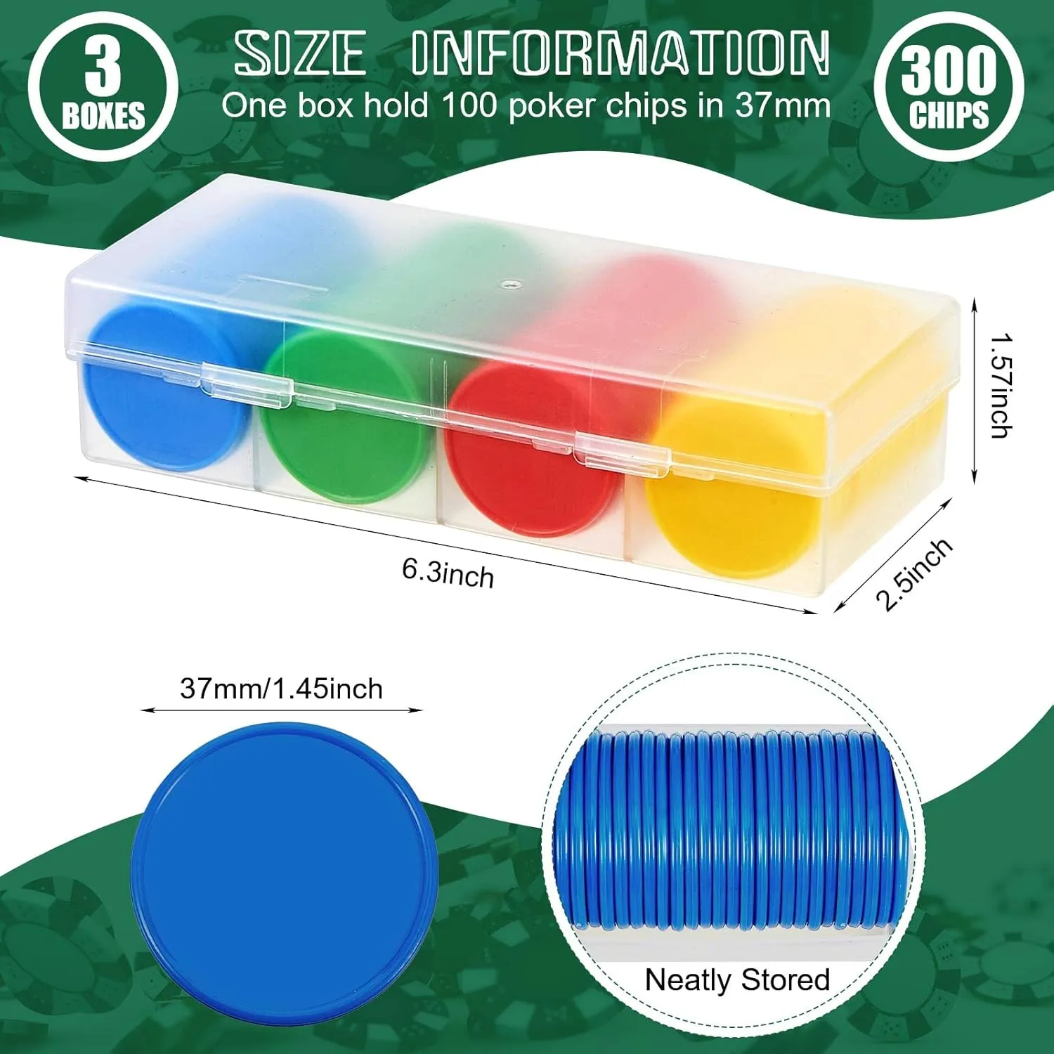 Poker Chips with Storage Box 1.45 Inch Game Blank diagram foghorn conciliate survival Bingo Chips Learning Counters Disks for Adults Game Counting Play Learning Math(Blue, Red, Green, Yellow) Lewtemi 300 Pcs Plastic 