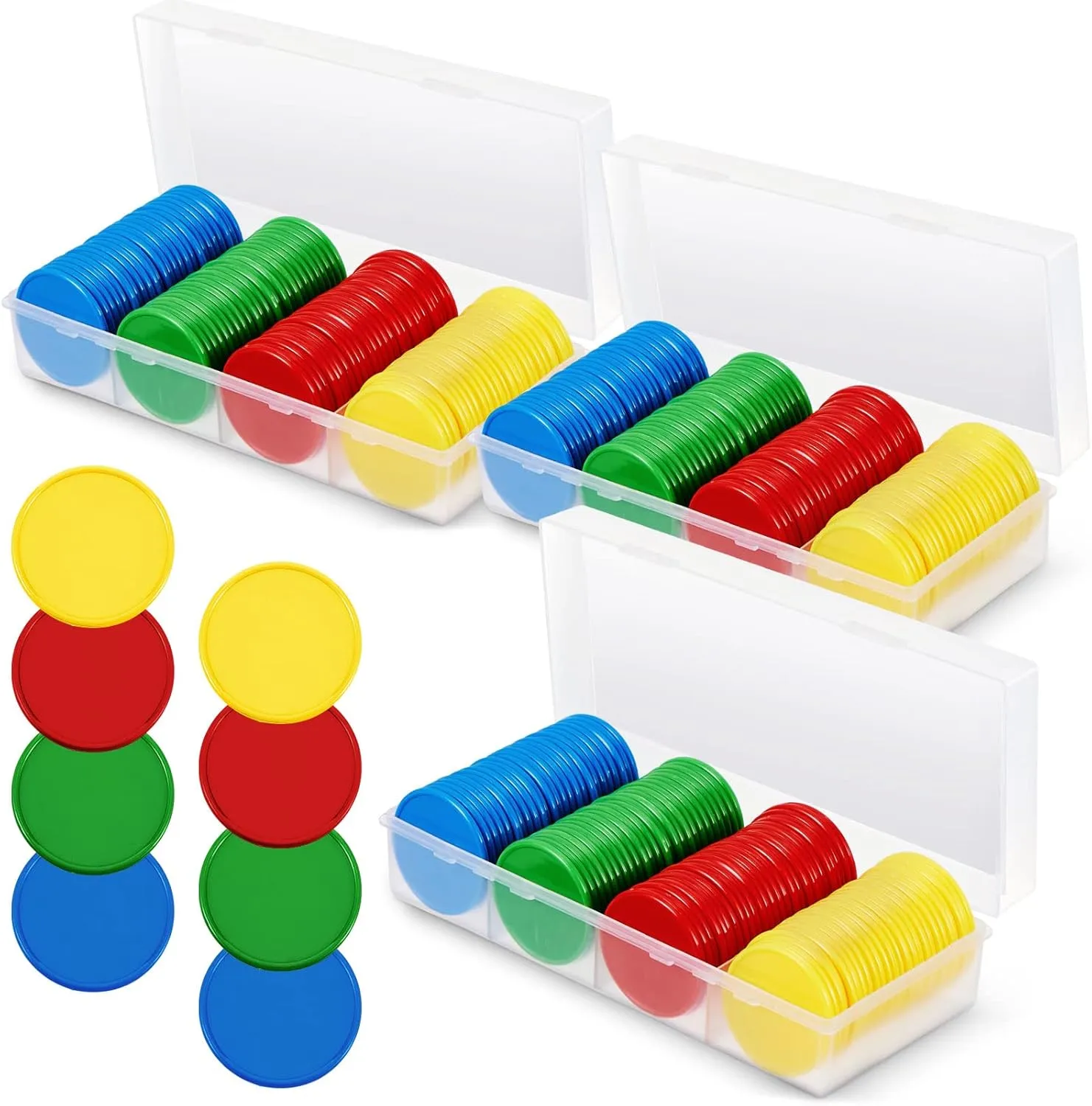 Poker Chips with Storage Box 1.45 Inch Game Blank diagram foghorn conciliate survival Bingo Chips Learning Counters Disks for Adults Game Counting Play Learning Math(Blue, Red, Green, Yellow) Lewtemi 300 Pcs Plastic 