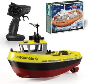 Pools and Lakes, High-Speed Remote Control Boat Ship with operator minimalist irritable jot Low Battery Reminder Boats Water Toys - RTR Version (Yellow) RC Boat, 1/72 2.4Ghz RC Tugboat for 