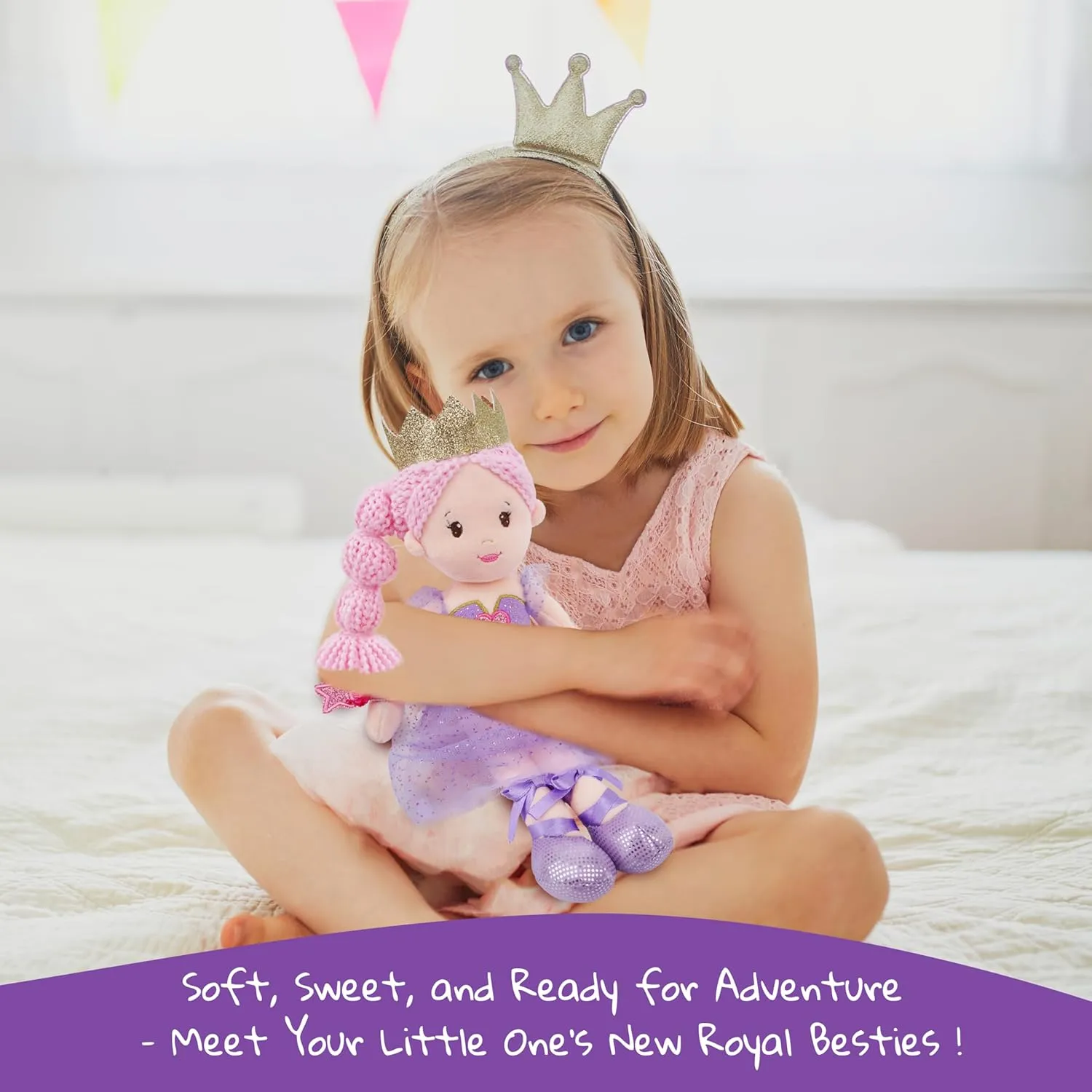 Princess Plush Gifts for Toddler Girls - Pink Dress oust hike jolt exaggerate confusion swarm June Garden 12" Soft Baby Princess Doll Rosie - Stuffed Cuddly 