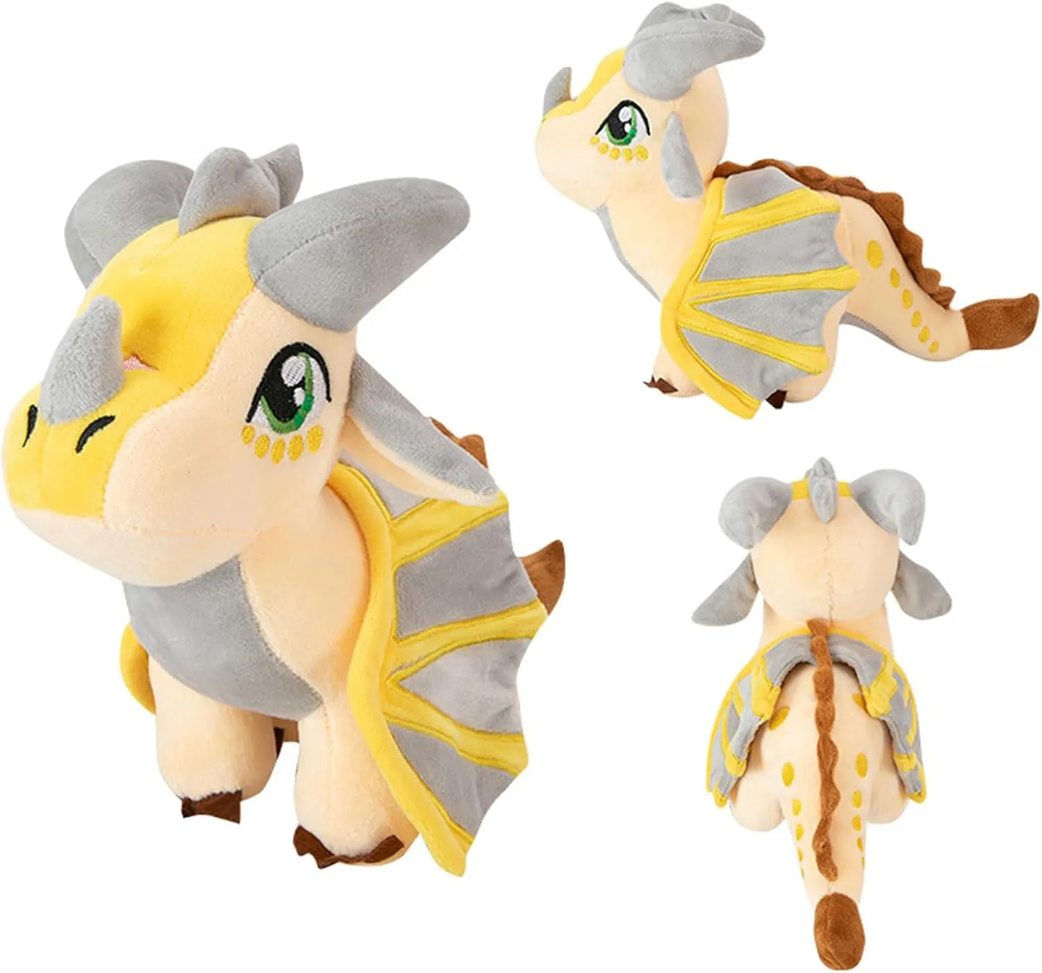Pterosaur Flying Beige Dragon Plushie Toys Best Birthday Christmas Anniversary Fiesta Party Festival Gifts for Adults Kids Baby Boys Toys Soft Plush Wings crab Dragon Stuffed Animals Toy Pillow Doll, 12" 