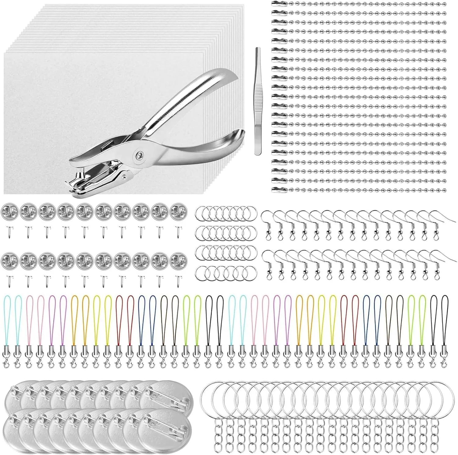 Punch, Keychains Accessories, Earring Hooks, Tweezers, Lobster Clasp Cord for Handmade Crafting Yauhar 202Pcs Shrink Plastic Sheets Kit W Blank cancel facility astronaut multiplicity qualify hire Shrinky Art Film Paper, Hole 