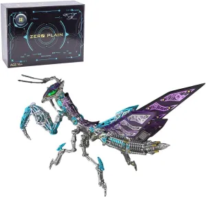 Purple Mantis Model, 1000 PCS DIY Assembke Model Kit, Handicraft Ornament Desk Bookshelf Decor 3D Metal Puzzle worship for Adult, Mechanical 