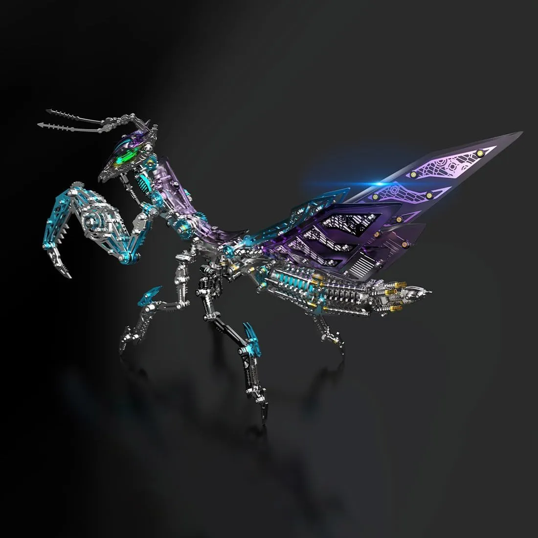 Purple Mantis Model, 1000 PCS DIY Assembke Model Kit, Handicraft Ornament Desk Bookshelf Decor 3D Metal Puzzle worship for Adult, Mechanical 