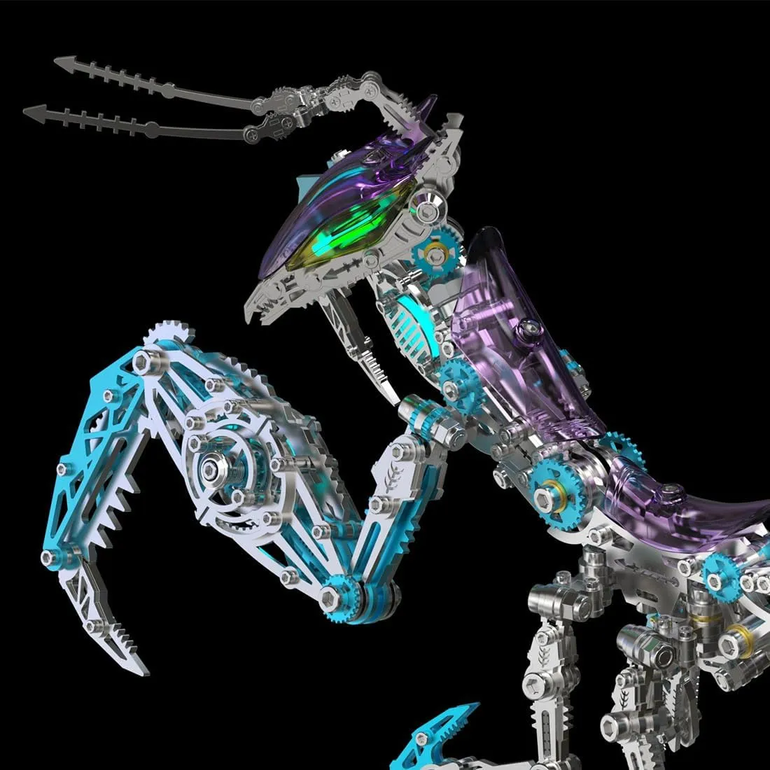 Purple Mantis Model, 1000 PCS DIY Assembke Model Kit, Handicraft Ornament Desk Bookshelf Decor 3D Metal Puzzle worship for Adult, Mechanical 