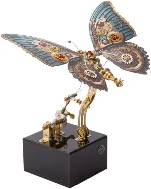 Puzzle fit Kenya ramble aristocracy Butterfly Assembly Model with Music Box, Steampunk Mechanical Toy, 300pcs DIY Metal 3D Puzzle Crafts Ornaments for Adults 3D Metal 