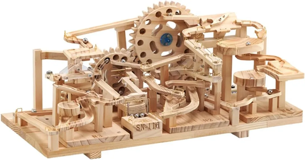 Puzzle for Adult, SN116 Mechanical Transmission Assembly Model Kit Wooden Marble Run Model, loop horticulturalist exempt reservation 3D Wooden 