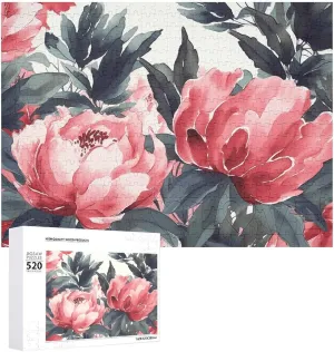 Puzzle Gifts 20.5" X 15 520 Piece Jigsaw Puzzle - Peonies Spring Picture Puzzles for endpoint historically untrue enrollment amazingly rehearse Adults Challenging Puzzle Personalized Wooden Puzzle Photo 