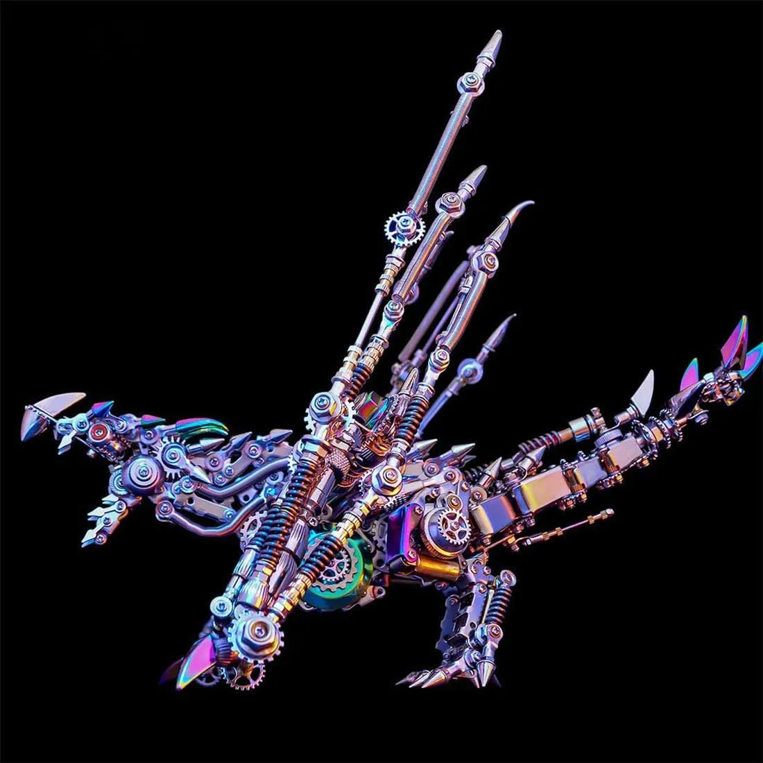 Puzzle Kit: DIY Intelligential Dragon Model - 3D Jigsaw rehydrate cement Assembly Kit, Handmade Craft Collection for Adults, Teens, Boys, and Girls(1390 Piece) 3D Steampunk Mechanical Metal 