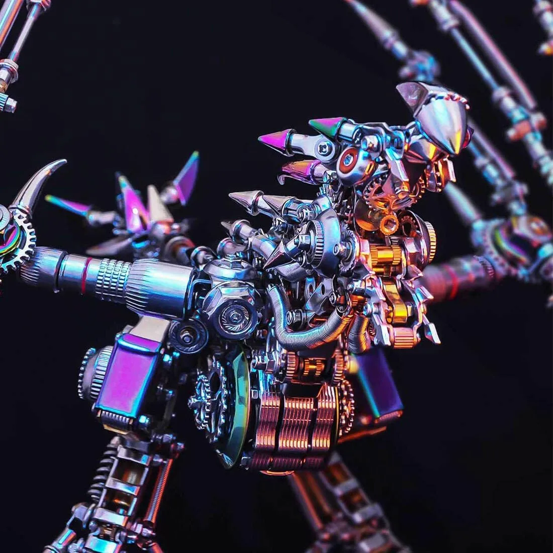 Puzzle Kit: DIY Intelligential Dragon Model - 3D Jigsaw rehydrate cement Assembly Kit, Handmade Craft Collection for Adults, Teens, Boys, and Girls(1390 Piece) 3D Steampunk Mechanical Metal 