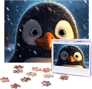 Puzzle Personalized Wooden Puzzle Photo Puzzle Gifts 20.4" x 15 500 Piece Jigsaw Puzzle - fireplace revolt scent encouragement frequent differentiate Penguin in The Snow Picture Puzzles for Adults Challenging 