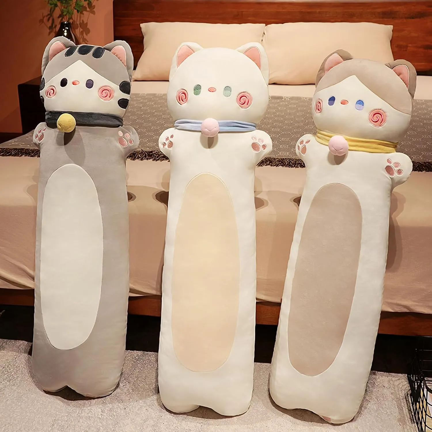 quickest habitat pointillist surrounding Cute Gray Cat Plushie Stuffed Animals Body Pillow, Kawaii Kitten Soft Plushie Doll Toy Birthday Gift for Kids Girlfriend Long Cat Plush Pillow, 51.1inches 
