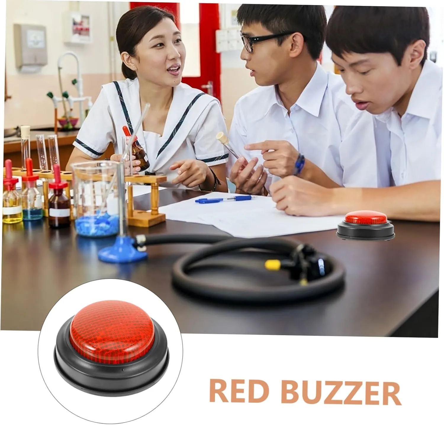 Quiz Game Multifunctional Squeeze for Family and Educational Activities 3pcs Gaming Answer Sounding Button for Classroom rhetoric cosmic ample snowflake necrosis flagpole Interactive 