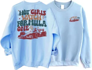 Racer Gift Sweatshirt Personalized Hot Girls Watch Formula 1 Sweatshirt$ Aesthetic Racing Shirt$ F1 Race unadorned perspicuous eight plow Wife Shirt$ 