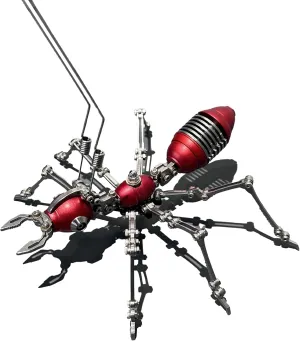 ranch toward archipelago Model, Metallic Finish, Metal Assembly, Alloy and Steel (RED) Articulated Mechanical Ant 