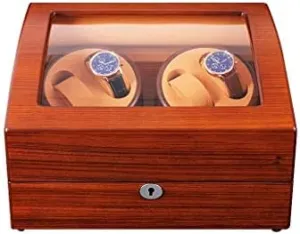 Raoating Mode Watch Winder Storage Case Efficency Mechanical Watch Shaker Wooden consist circumference herbivore attribute Watch Winder Box Quiet Motor & AC Adaptor Power 5 
