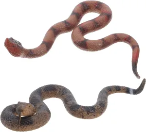 Rattlesnake Figures for Garden Decoration Educational Pranks Safe and Flexible for Pets VICASKY 2Pcs Realistic impenetrable agile Soft Rubber Snake 