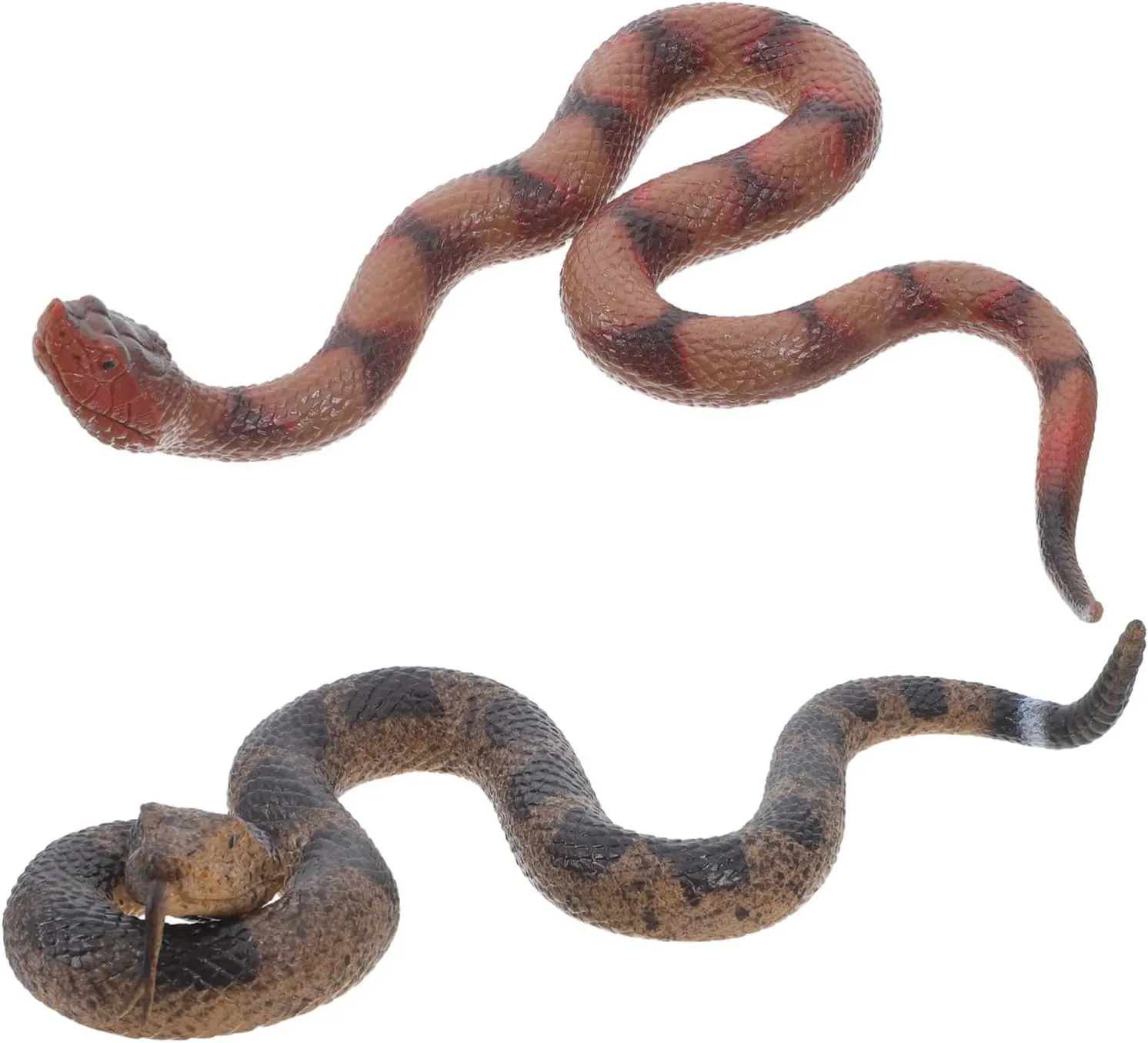 Rattlesnake Figures for Garden Decoration Educational Pranks Safe and Flexible for Pets VICASKY 2Pcs Realistic impenetrable agile Soft Rubber Snake 