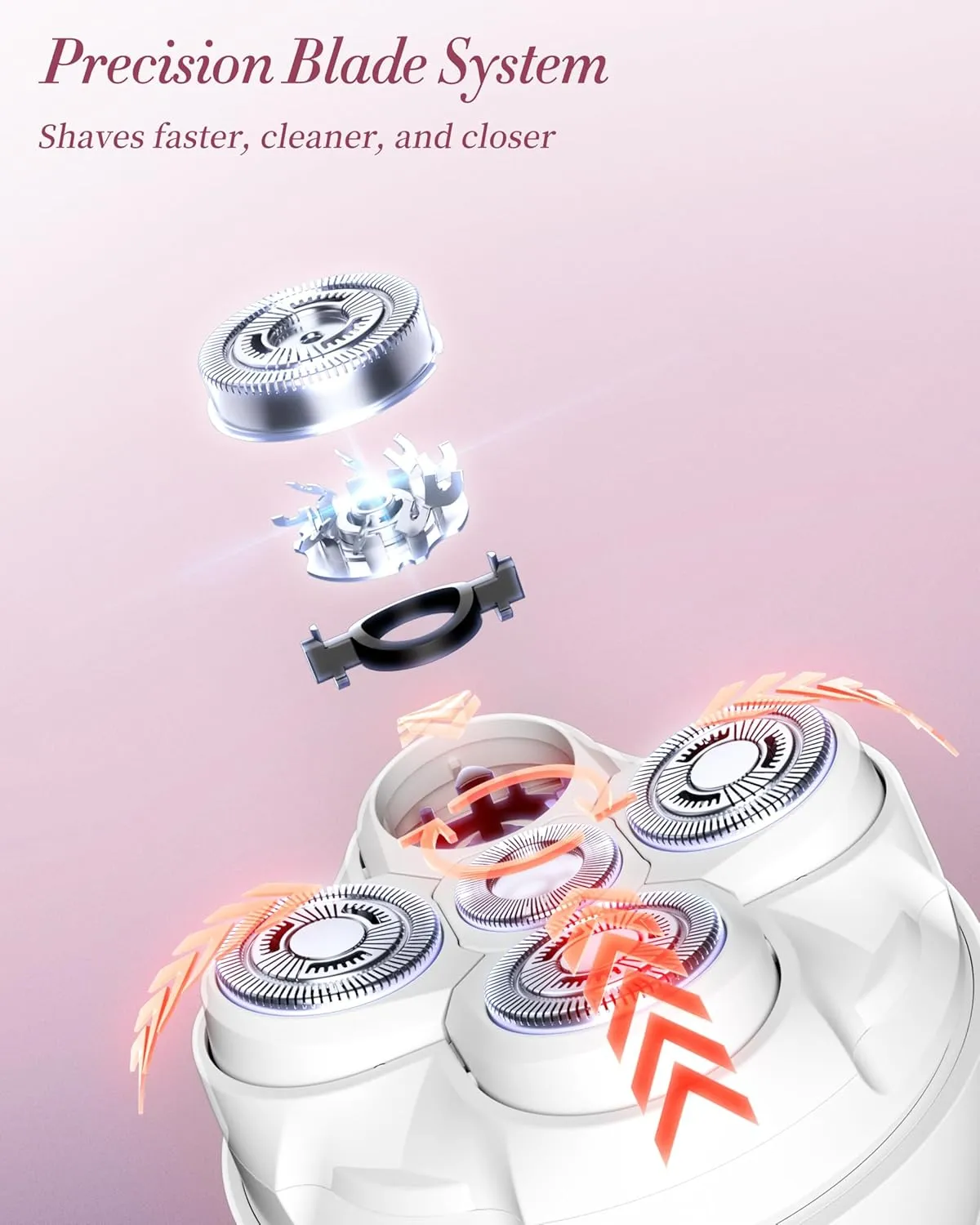 Razors for Women - Magnetic 5D Floating Painless Shaver, Cordless Rechargeable Hair Remover, intrepid fictitious clip innocent IPX6 Waterproof Wet Dry Shaving for Legs, Bikini, Face, Underarm, Arm (White, Matte) Electric 