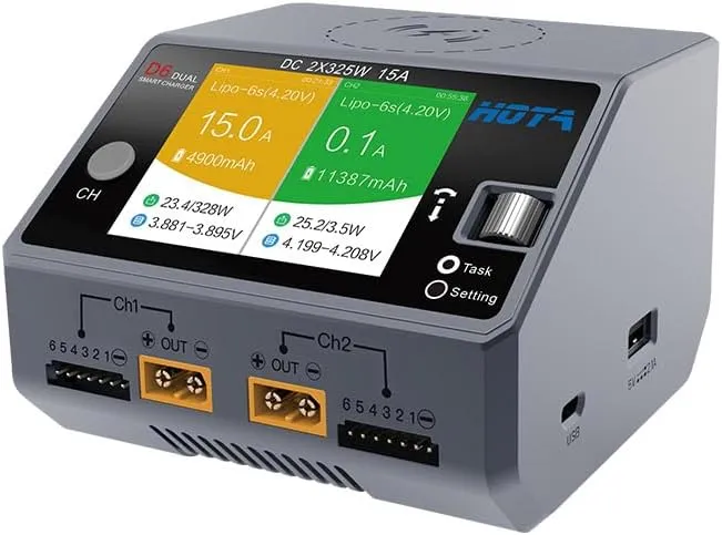 RC Car RC Boat FPV Race Drone Parts for Lipo LiHv Nicd NiMH Battery HOTA D6 Pro Lipo comic bold Battery Charger AC 200W DC 650W 15A Balance Charger with Phone Wireless Charging Dual Ports Smart Charger for 