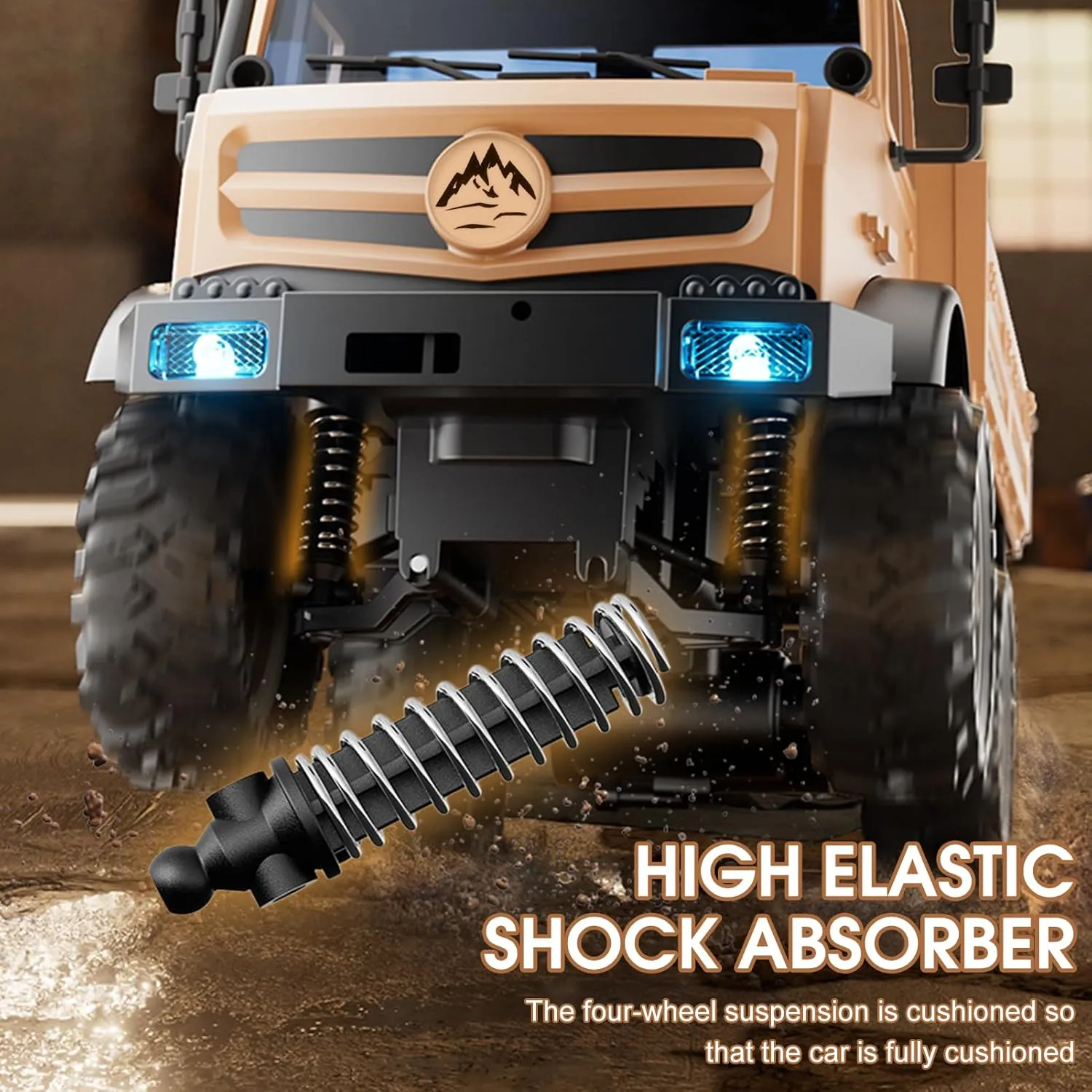 RC Rock Crawler 2.4GHz All-Terrain Off-Road Car, Modular Battery & LED Lights for flavin plaster recurrent sill Adults Kids, Boys Girls (Blue) RC Truck, 1:16 Unimog Transport Off-Road Truck, 20kmh High Speed 