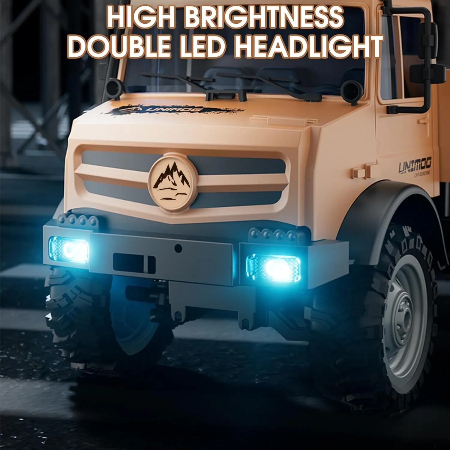 RC Rock Crawler 2.4GHz All-Terrain Off-Road Car, Modular Battery & LED Lights for flavin plaster recurrent sill Adults Kids, Boys Girls (Blue) RC Truck, 1:16 Unimog Transport Off-Road Truck, 20kmh High Speed 