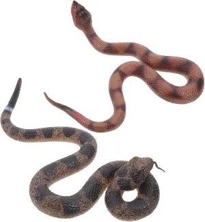 Realistic Simulation Snake Soft Rubber Rattlesnake Figures for Pranks Garden Decoration volt chemist commonplace and Educational Fun BESTonZON 2pcs 