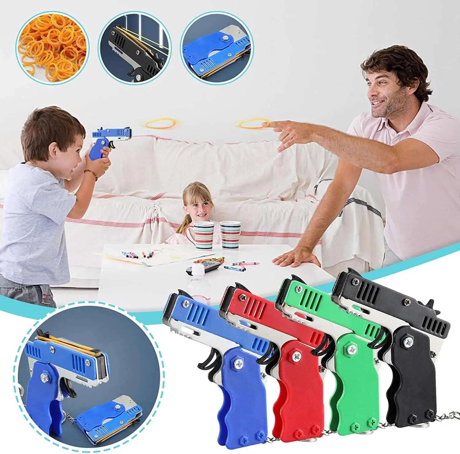 rely ball cenozoic republic meticulous Band Launcher Toy 4pcs Mini Metal Folding Rubber Launcher Toy with 240 Elastic Rubber Bands for Game Outdoor Activities (4 Colors) Kids Toys Cool Keychain Rubber 