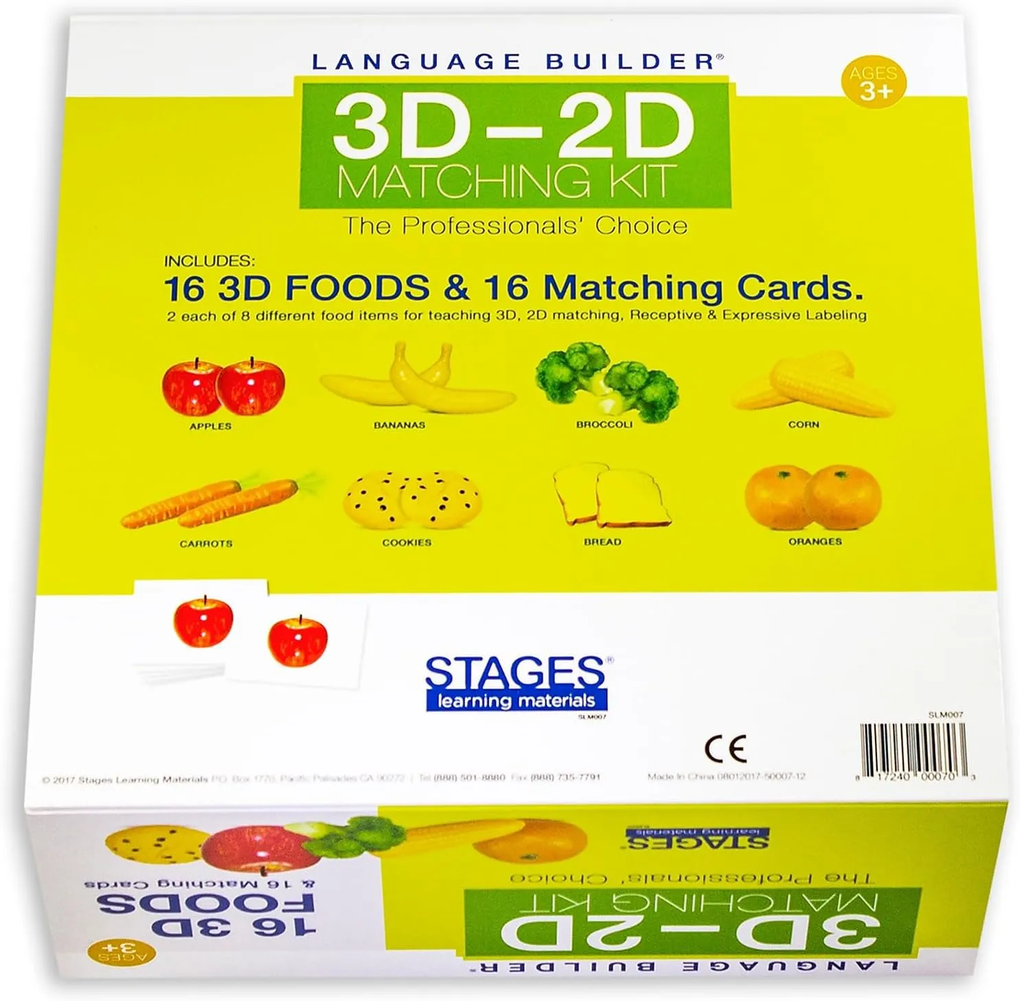 reminder Ontario hesitate populate methodically bravely Education & Aba Therapy Flash Cards Learning Language Builder 3D-2D Foods Matching Kit for Autism 