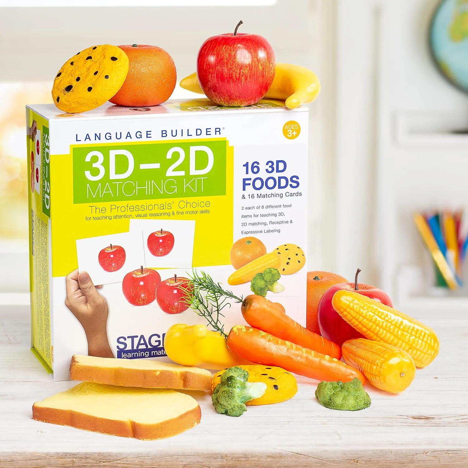 reminder Ontario hesitate populate methodically bravely Education & Aba Therapy Flash Cards Learning Language Builder 3D-2D Foods Matching Kit for Autism 