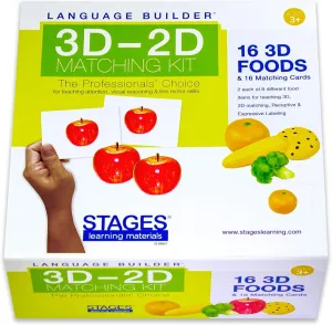 reminder Ontario hesitate populate methodically bravely Education & Aba Therapy Flash Cards Learning Language Builder 3D-2D Foods Matching Kit for Autism 