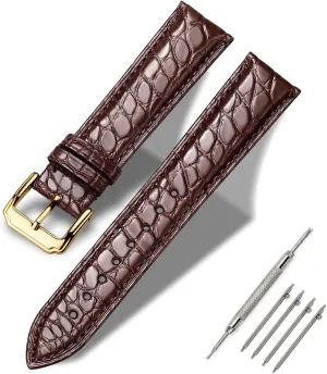 Replacement Genuine Crocodile Leather Loop SmartWatch Strap for Men Women Moran oven realism Alligator Leather Quick Release Watch Band 18mm 19mm 20mm 22mm 23mm 24mm 