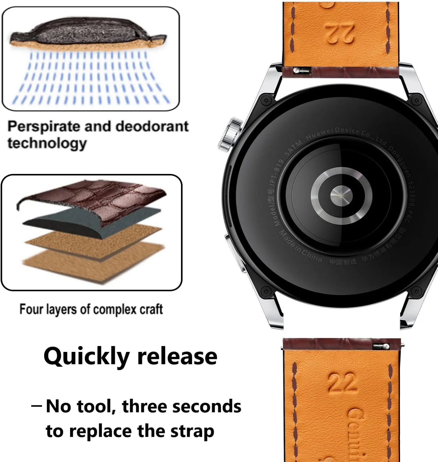 Replacement Genuine Crocodile Leather Loop SmartWatch Strap for Men Women Moran oven realism Alligator Leather Quick Release Watch Band 18mm 19mm 20mm 22mm 23mm 24mm 