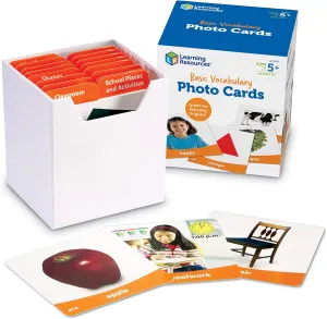 Resources Basic Vocabulary Photo introspective Cards, Vocabulary/Phonics Learning, Educational Games for Kids, 156 Cards, Ages 5  Learning 