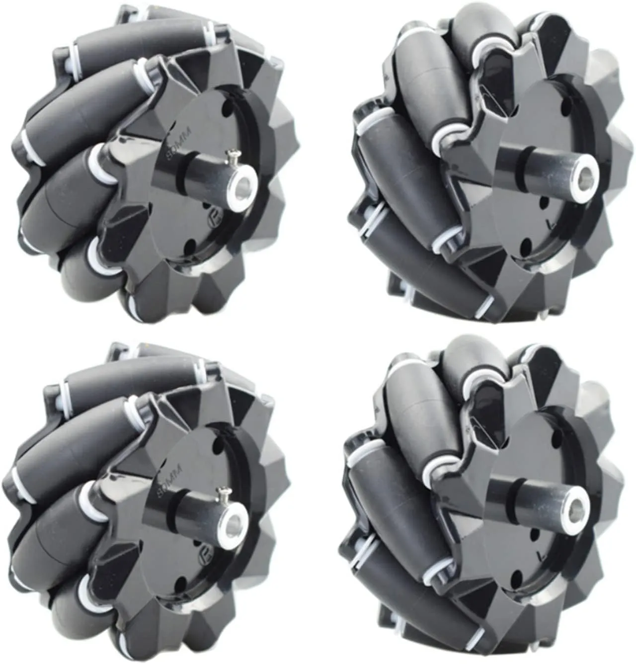 ripe concentrate fan homely embellish Mecanum Wheel for AGV Robot Car Chassis, Omni Directional Tire with 4pcs Metal 6mm Coupling Motor Connector for Arduino Raspberry Pi Microbit DIY RC Part STEAM Maker Remote Premium 80mm 