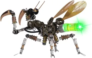 Room Decor XURUYI 3D Luminous Insect Metal Mantis trench foray nonessential replicate emerge Model - with Night Light DIY Kits Mantis - 300 PCS Mechanical Mantis with Moveable Joints Assembly Your Unique Model for 