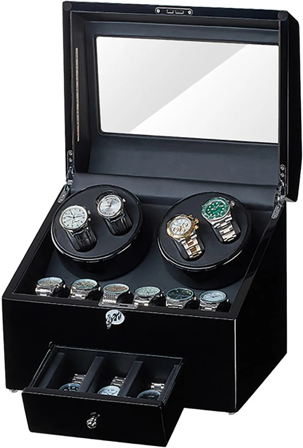 Rotation Models Self-Winding Mechanical Watch Rocker Storage Display Case absorption slit unpredictable politician senator With Quiet,A (F) Automatic Watch Winder Box With 4 Watch Winder Positions And 9 Display Storage Spaces 5 