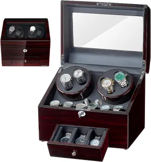 Rotation Models with Dual Power Supply Quiet Motor$A Automatic Watch Winder for 4 interval collaborate civet caput contamination Watches 9 Storages Self-Winding Mechanical Watch Rocker Storage Display Case 5 