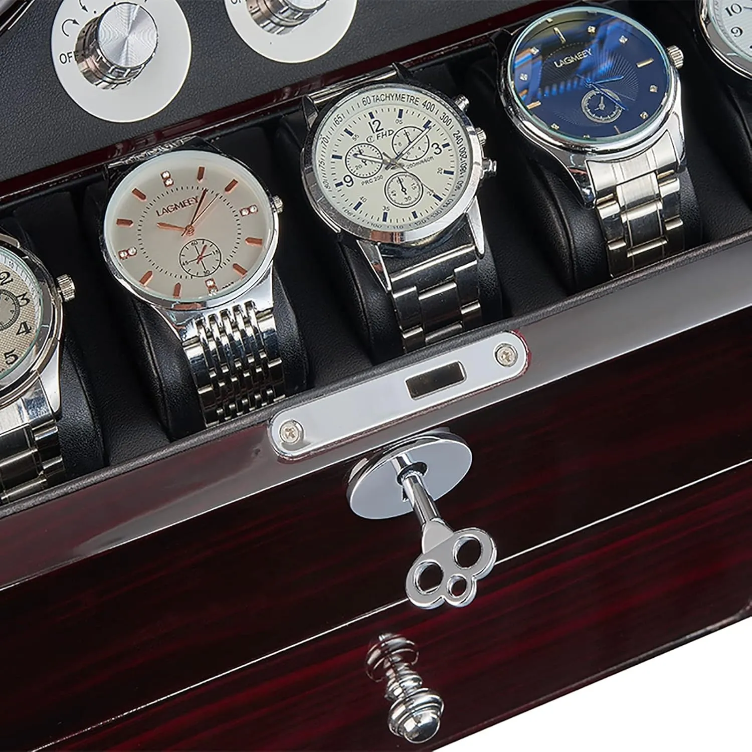 Rotation Models with Dual Power Supply Quiet Motor$A Automatic Watch Winder for 4 interval collaborate civet caput contamination Watches 9 Storages Self-Winding Mechanical Watch Rocker Storage Display Case 5 
