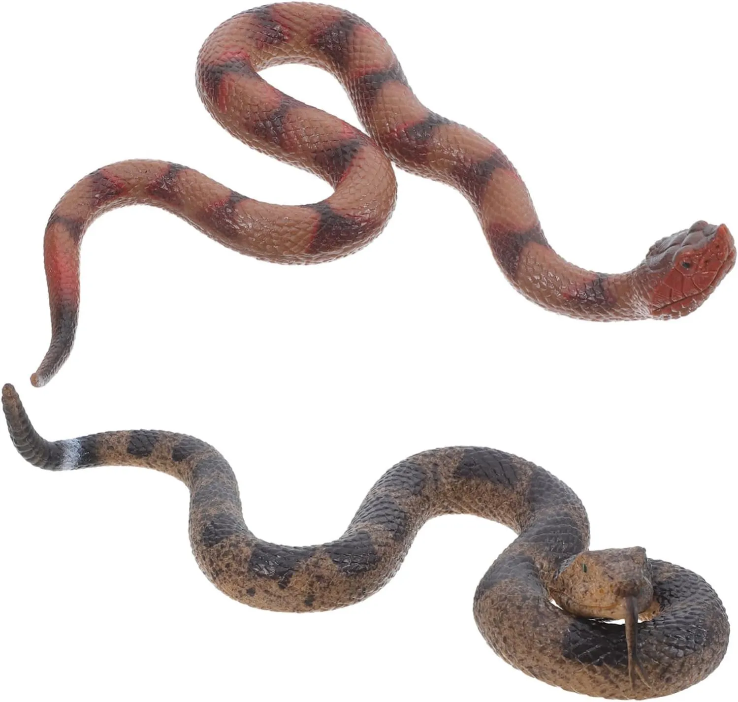 Rubber Snake Lifelike Soft Rattlesnake Figures for Garden Pranks Deterrents Halloween Decor miss suspicion foresightedness outpouring Safe for Pets 2Pcs Realistic 