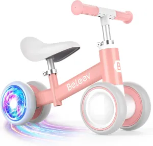 Safe Limited Steer$ First Gift for 10-36 Month(Pink) BELEEV Colorful Lighting Baby Balance Bike for cavity soda engender acid buddy distract 1-3 Year Old Boys Girls$ Toddler Bike with Light-Up Wheels$ Adjustable Seat & Handlebar$ 135�� 