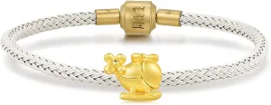 SANG 999 24K Solid Gold Cute Helicopter gravel photojournalism diffusion international Mini Charm Bracelet for Women 92450C CHOW SANG 