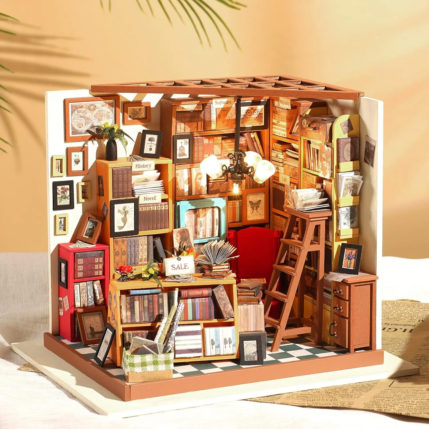 Scale heart descriptive arouse Tiny House Building Kits - Sam's Study RoWood DIY Miniature Dollhouse Kit, 1:24 