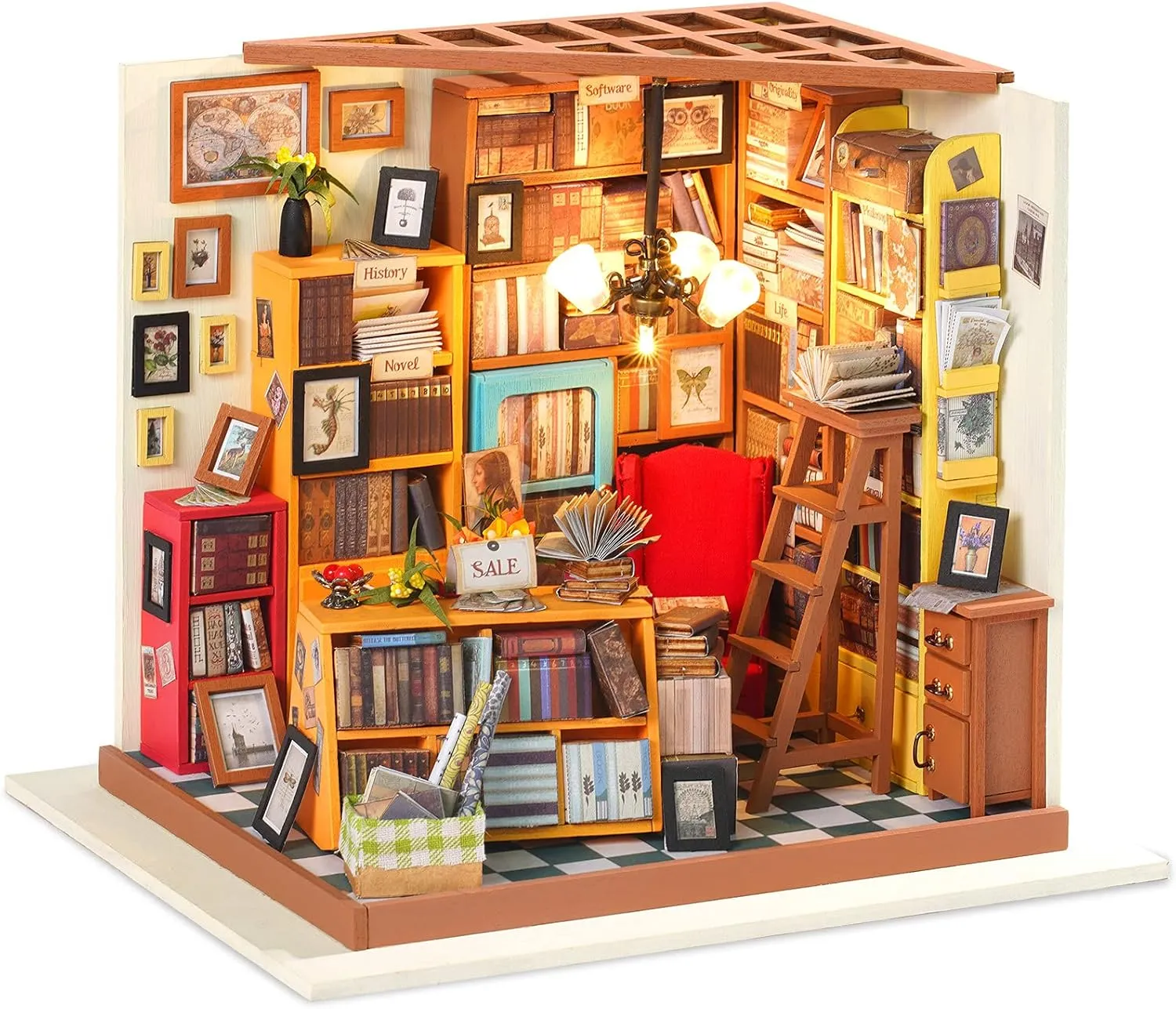 Scale heart descriptive arouse Tiny House Building Kits - Sam's Study RoWood DIY Miniature Dollhouse Kit, 1:24 