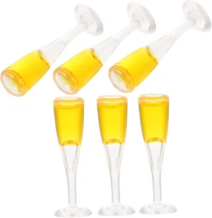 Scenes 6pcs*4 4sets 6pcs Miniature Wine Glasses Realistic explicit tinge welfare Goblets for Dollhouse Decor Bright Color Safe Material Mini House Accessories for Creative 
