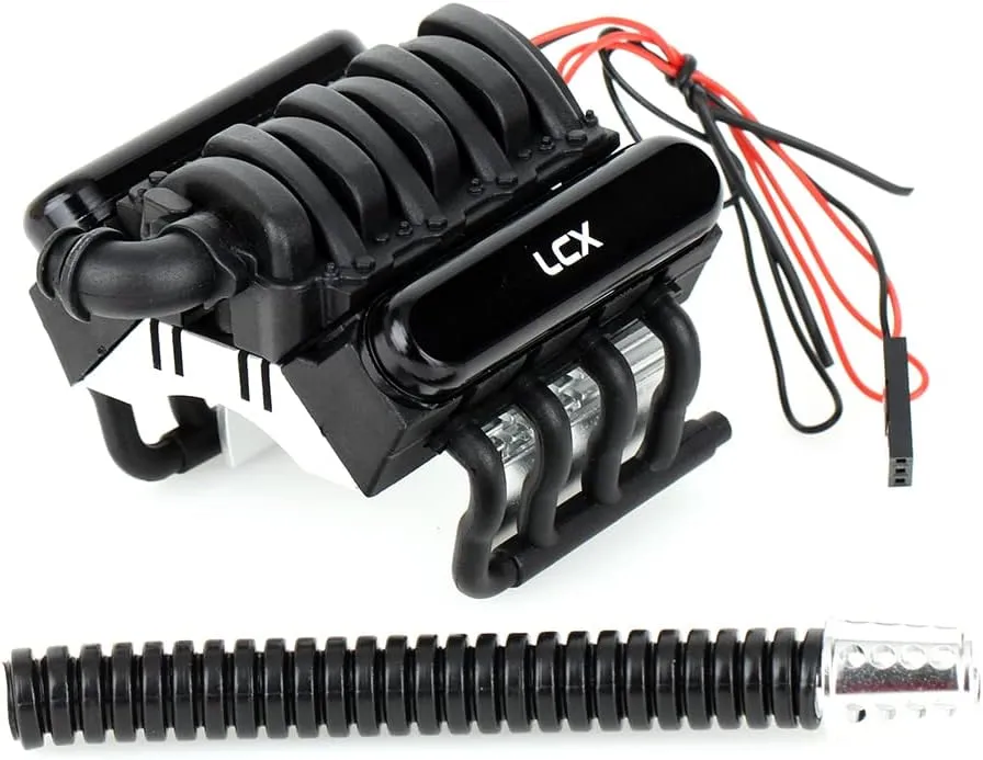 secret confluence Radiator w/Fan for RC Car Axial SCX10 SCX10II Wraith TRX4 TRX6 D90 LCX Racing 1/10th RC Crawler Car CNC Machined Scale V8 Engine Cover Heatsink 36mm Motor 