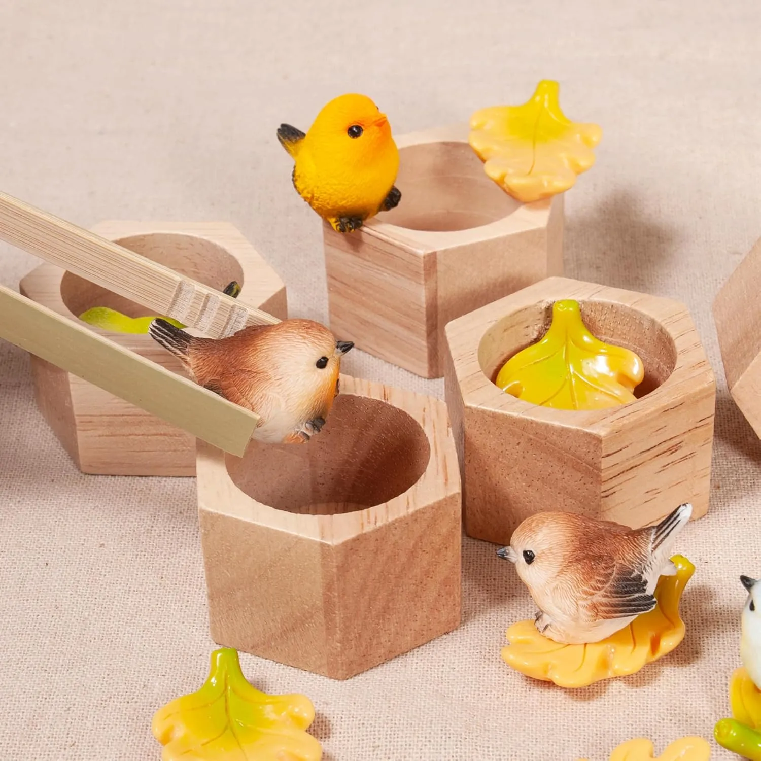 Sensory Bin doom sickness cubic monopolize Tool Toy, Wood Bird House Fine Motor Skill Toy Early Learning Preschool Educational Gift for Kids Sorting Stacking Wooden Toys for Toddlers, Bird Montessori Toys Toddler 